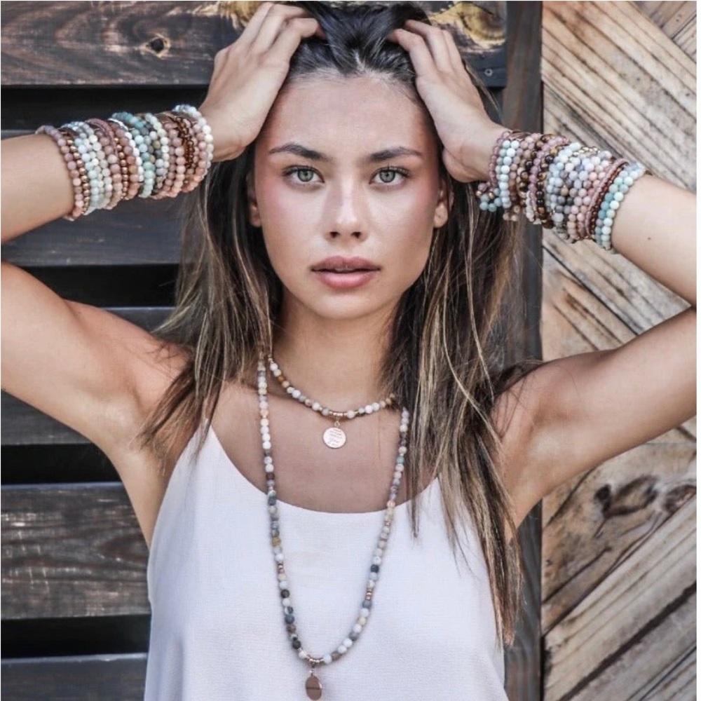 New Amazonite Mana Beaded Necklace